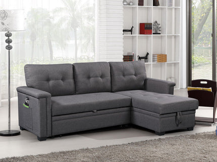 Ashlyn - Reversible Sleeper Sectional Sofa With Storage Chaise, USB Charging Ports And Pocket