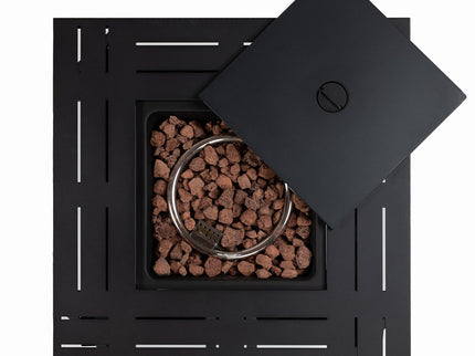 Square Fire Pit Table - Brown