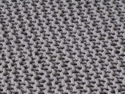 Chabani - Indoor Modern Knitted Fabric Cube Pouf Ottoman - Light Gray