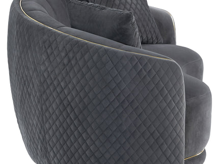 Lorraine - Upholstered Curved Loveseat - Dark Gray
