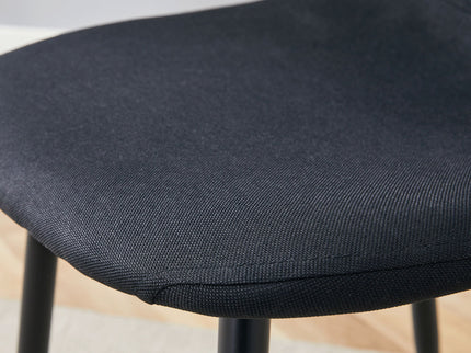 Modern Medieval Style Cushioned Side Chairs Set With Metal Legs For Kitchens