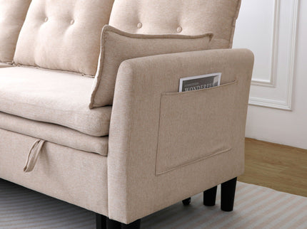 L-Shaped Reversible Chaise Sectional Sofa With Storage