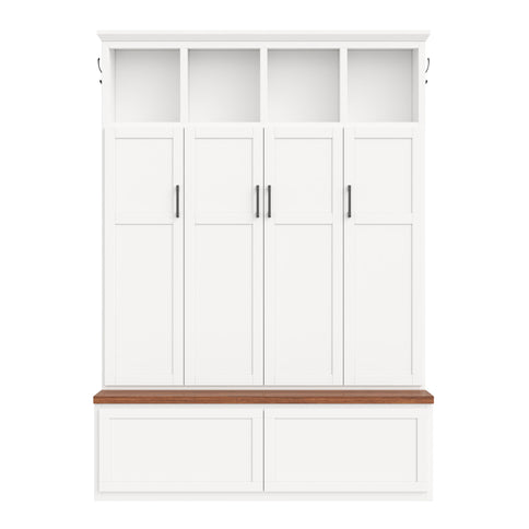 Hall Tree With 4 Hidden Cabinets