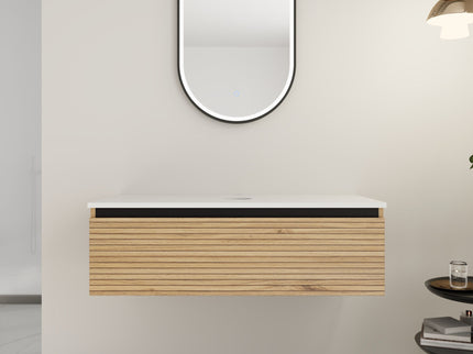 Wall Mounted Bathroom Vanity & 1 Soft Close Drawer (Excluding Sink)