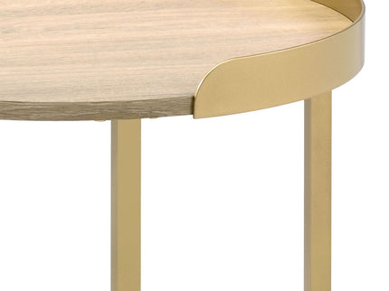 Mithea - End Table - Oak / Gold