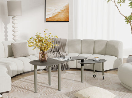 Rotatable Cocktail Table With Solid Legs, 360 Degree Rotating