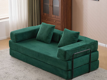 Floor Couch, Convertible Floor Sofa Bed With Pillow Back Support Armrest