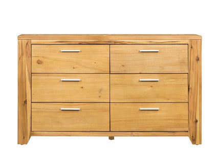 6 Drawer Dresser - Natural Wood / Brown