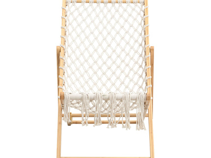 Bamboo Weaving Chair Set With Handwoven Rope For Patio And Living Spaces - Natural