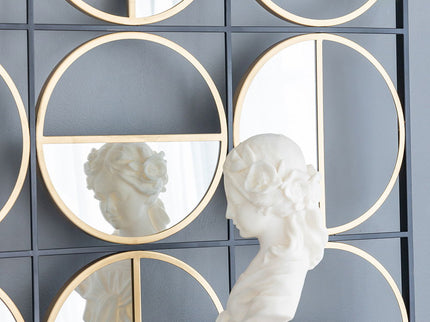 Eclectic Styling Metal Beaded Wall Mirror With Contemporary Design For Bedroom, Liveroom & Entryway