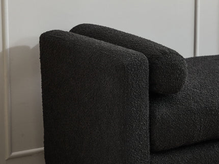 Upholstered End Of Bed Bench With Arms & 2 Bolsters For Bedroom