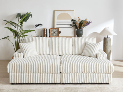 3 Seater Sofa With 2 Ottomans For Living Room