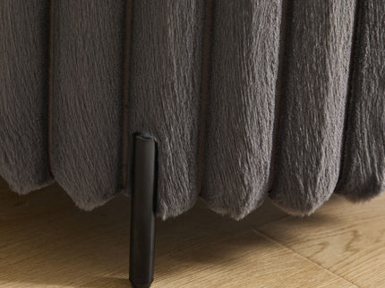 Wide Upholstered Round Pouf Ottoman Foot Rest