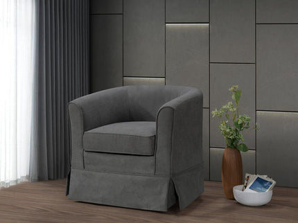 Tucker - Woven Fabric Swivel Barrel Chair