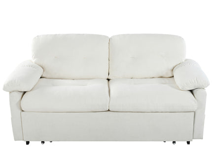 Convertible Pull Out Sofa Bed Queen Size, 3 In 1 With Side Storage