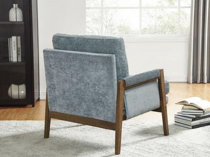 Kelly - Mid-Century Modern Velvet Accent Armchair - Blue