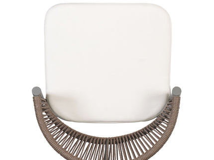Outdoor Bar Height Metal Frame Counter Stools With Scallop Shaped Backrest & Water Resistant Cushions