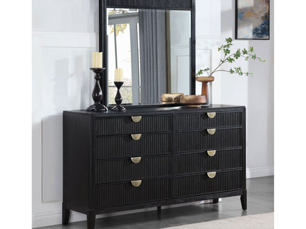 Ennis - 8 Drawer Dresser With Mirror - Black