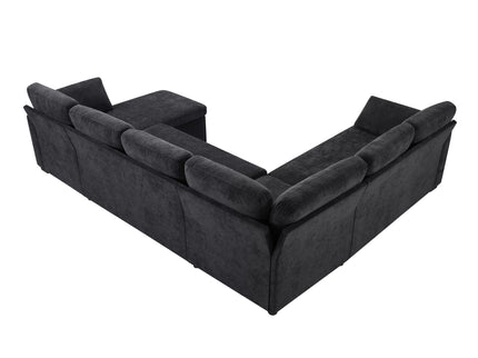 Convertible U-Shaped Sectional Sofa Bed With Reversible Chaise