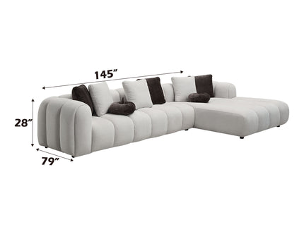 Manilla - Sectional Sofa With Chair - Ivory White