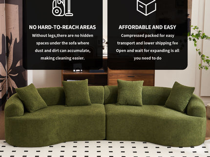 4 Seater Sofa With Fabric, 30D, 60 Hardness Full Sponge, 4 Pillow For Living Room, Home Furniture Sleeper Sectional Sofa For Apartment