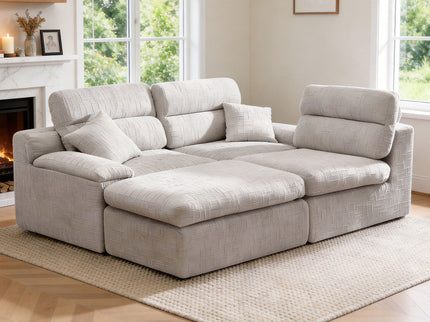 Corner Chaise Sofa With High Backrest