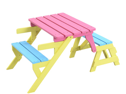 Kids Multi-Functional Arm Chair, Table With 2 Benches All-In-One Set