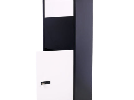 Package Delivery Box, Galvanized Steel Parcel Mailbox With Code Lock & Mounting Hardware, For Outdoor Porch, Curbside - White / Black