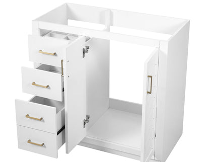 Retro Style Bathroom Vanity, 3 Drawers & Soft Closing Doors