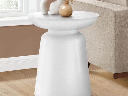 Drum Accent Side Table, Hammered Texture