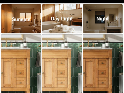 Modern Bathroom Vanity With Ceramic Sink, Soft Close Doors, Adjustable Shelves
