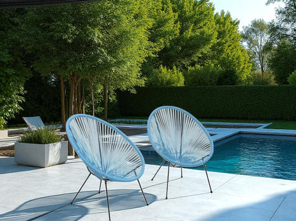 Modern Egg Shaped String Chairs (Set of 2)