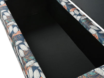 Charming Floral Storage Ottoman With Upholstered Fabric