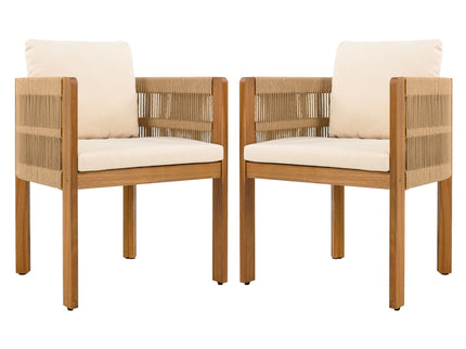 Outdoor Dining Chairs With Rope Handles (Set of 2)