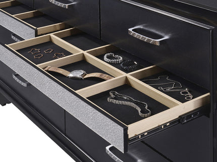 Annie - 7 Drawer Dresser With Mirror - Black