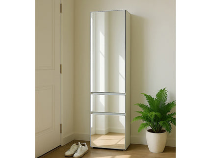 Elise - Slim Modular Closet Cabinet With Mirror - White