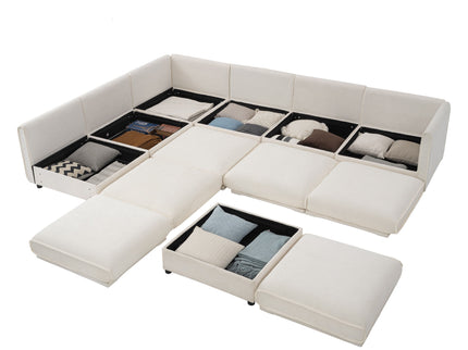 Modern Modular Sectional Sofa With Storag, Contemporary Cylindrical Design