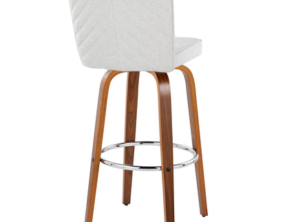 Henry - Contemporary Fixed Height Barstool With Swivel With Round Footrest (Set of 2)