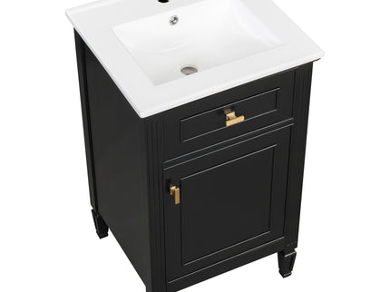 Bathroom Vanity With Sink, Adjustable Shelf, Tilt-Out Drawer