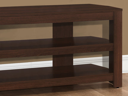 TV Stand, Console, Media Entertainment Center, Storage Shelves, Contemporary & Modern - Cherry