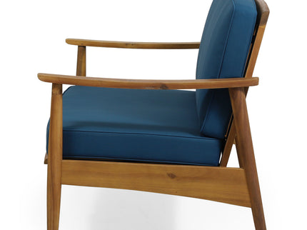 Outdoor Acacia Wood Loveseat Set With Coffee Table