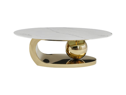 Oval Coffee Table With Geometric Precision