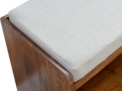 Pull Out Shoe Bench - Chestnut / Mud Linen