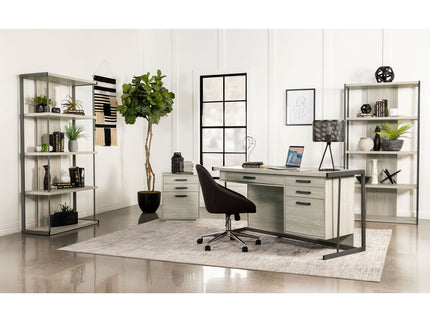 Loomis - 3 Drawer Home Office File Cabinet - White / Gray