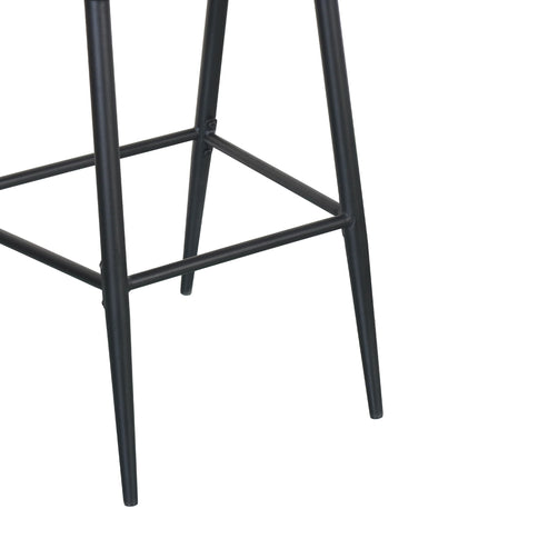 Outdoor Bar Height Metal Frame Counter Stools With Scallop Shaped Backrest & Water Resistant Cushions