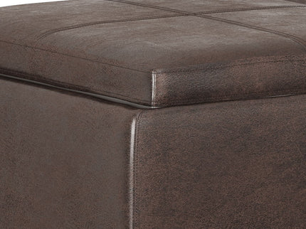 Avalon - Storage Ottoman - Distressed Brown