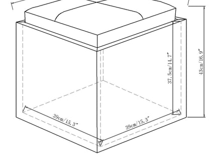 Rockwood - Upholstered Cube Storage Ottoman With Tray