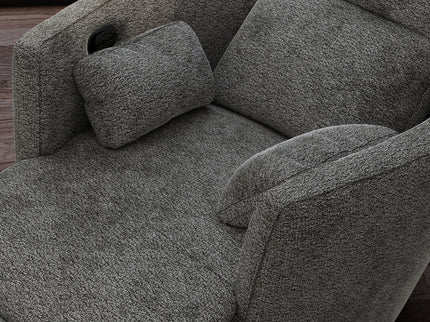 Milan - Swivel Recliner With Manual Footrest - Gray