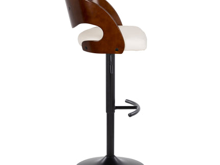 Pino - Mid Century Modern Adjustable Barstool With Swivel With Rounded T Footrest (Set of 2)