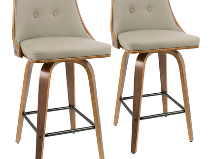 Gianna - Mid Century Modern Counter Stool (Set of 2)